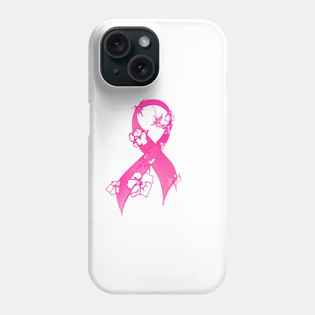 Pink Flower Ribbon Phone Case by Artstastic