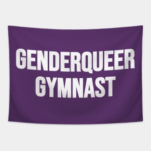 GENDERQUEER GYMNAST (white text) Tapestry