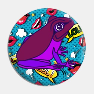 happy Frog - Pop Art Background Pin