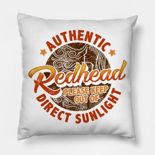 Authentic Redhead Funny Pillow