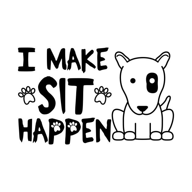 I Make Sit Happen Bull Terrier Eye Patch - Dog Love Black by 4U2NV-LDN