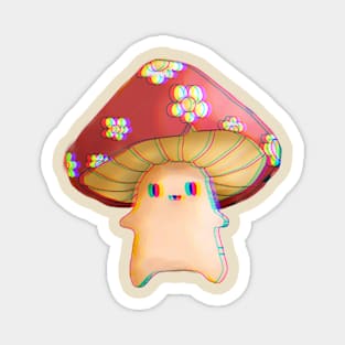 Trippy cute mushroom Magnet