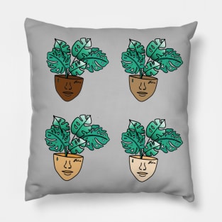 Multicultural Monstera Pillow