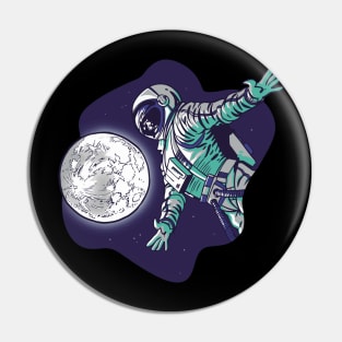 Astronaut Facing the Moon Pin