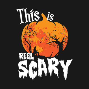 Halloween Pumpkin Fishing Rod Angling This Is Reel Scary T-Shirt