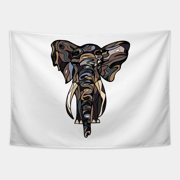 Tribal Elephant Artsy Design Tapestry by JuicyCreations