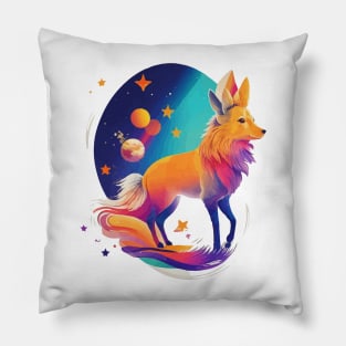 Starry Bonds - Exploring the Ethereal Realm of Cosmic Animals Pillow