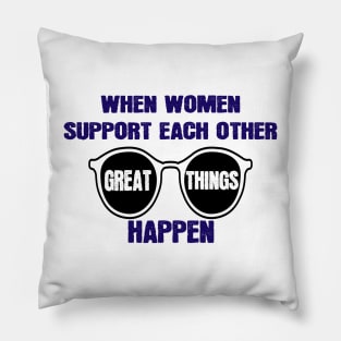 when women support each other great things happen | happy women's day | 8 march | mandala design Pillow