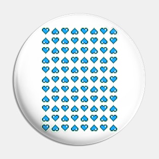 8bit hearts (blue) Pin