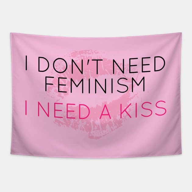 Feminism Kiss Off Tapestry by TheDaintyTaurus