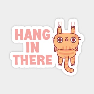 Cute Tabby Cat Hang In There Funny Magnet