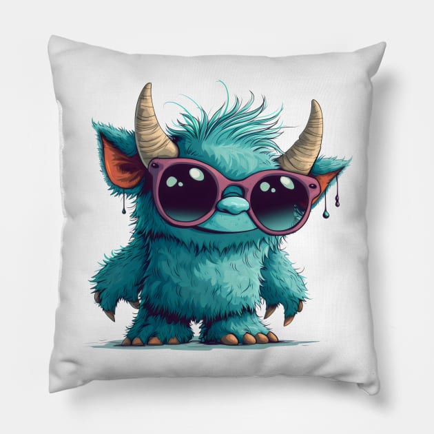 Cute Fluffy Monster Pillow by Obotan Mmienu