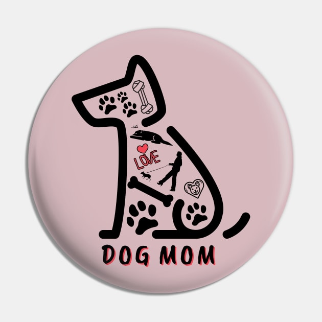 Dog Mom Pin by Rebecca Abraxas - Brilliant Possibili Tees