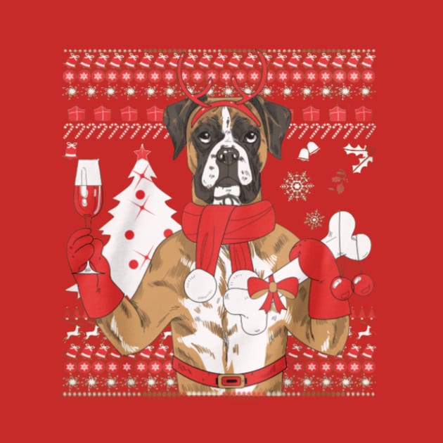 Boxer Ugly Christmas Sweatshirt by jokopriyantoko