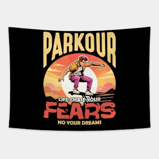 Parkour Life Chase Your Freerunning Parkour Lover Tapestry