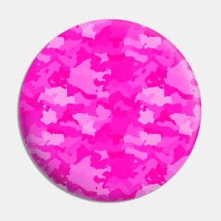 Hot Shocking Neon Pink Girlie Feminine Camo Camouflage Pattern Pin