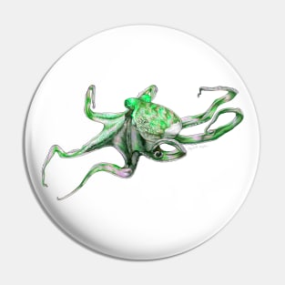 Green Octopus Pin