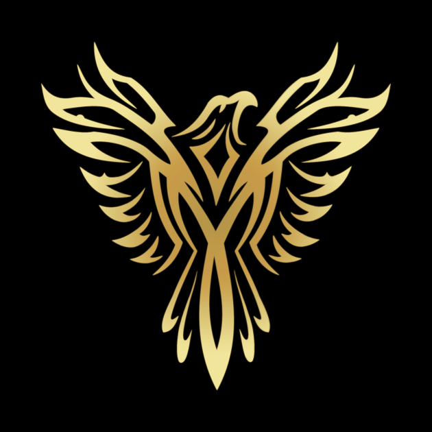 Stylish Gold Phoenix Mythical Bird Rising Born Again - Phoenix ...