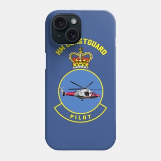 Pilot - HM Coastguard rescue AugustaWestland AW189 helicopter based on coastguard insignia. Phone Case