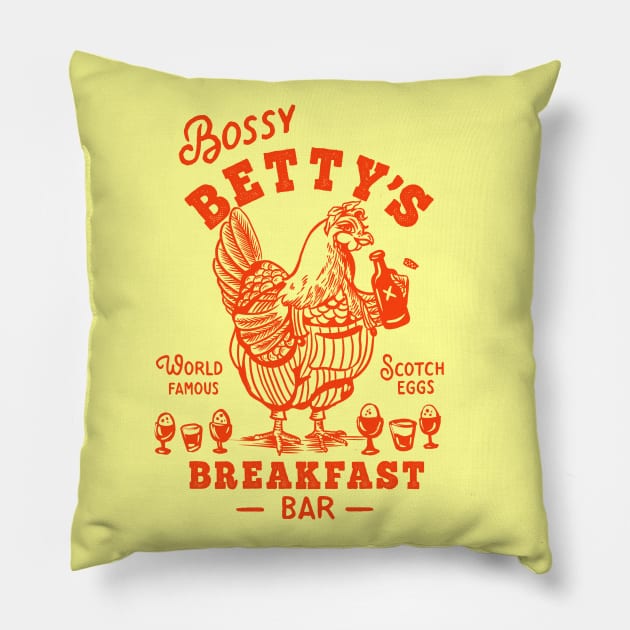 "Bossy Betty's Breakfast Bar" Cute Retro Diner Design Pillow by The Whiskey Ginger