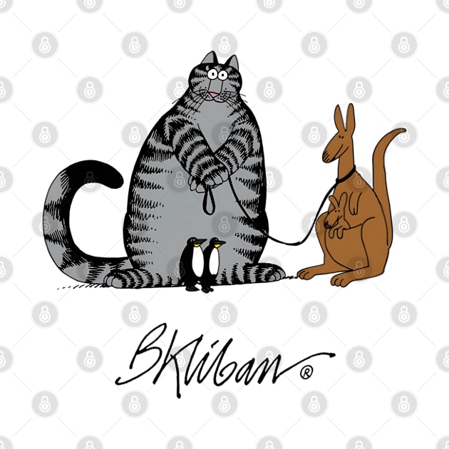 B kliban - cat leading a kangaroo by audrinadelvin