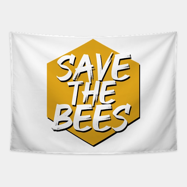 Save the Bees Honeycomb Tapestry by PaletteDesigns