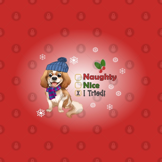 Naughty Christmas Cavalier King Charles Spaniel by Cavalier Gifts