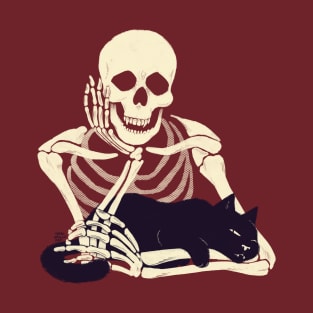 Cat and Skeleton T-Shirt