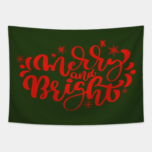 Christmas Merry and Bright Tapestry by LadyAga