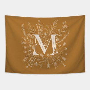 Botanical Letter M (Mustard Yellow) Tapestry