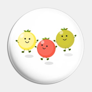 Cute cherry tomatoes cartoon illustration Pin