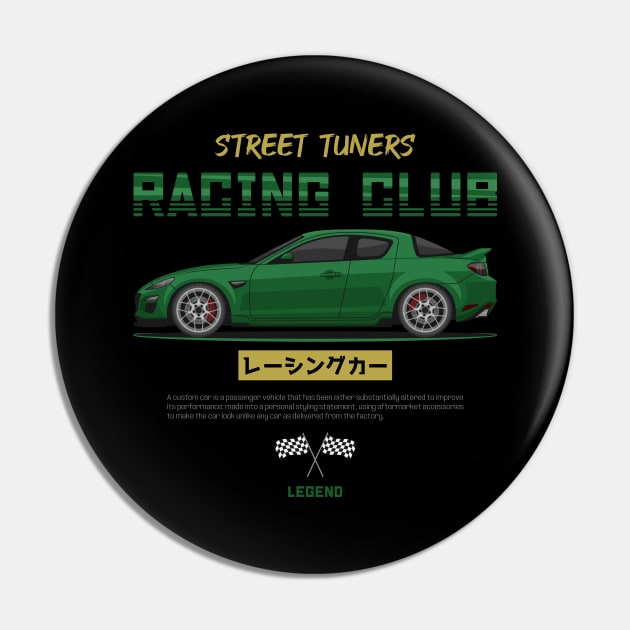 Tuner Green RX8 JDM Pin by GoldenTuners