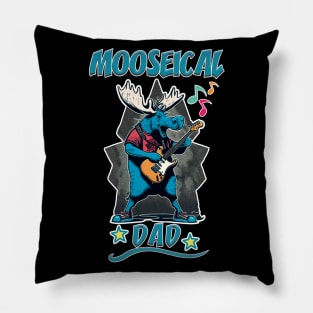 Mooseical - Rock N Roll Dad Moose with a Electric Guitar Pillow