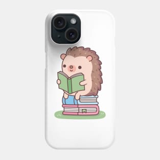 Cute Hedgehog Reading A Book Phone Case