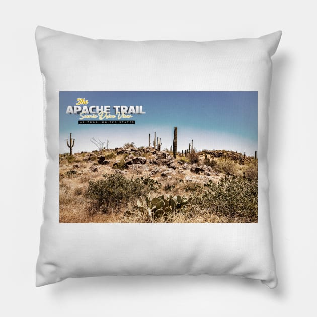 Apache Trail Scenic Drive View Pillow by Gestalt Imagery