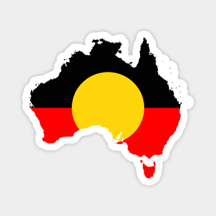 Aboriginal Flag - Australia Map Magnet