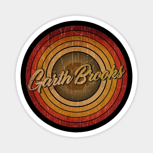 circle vintage retro faded Garth Brooks Magnet by arjunthemaniac