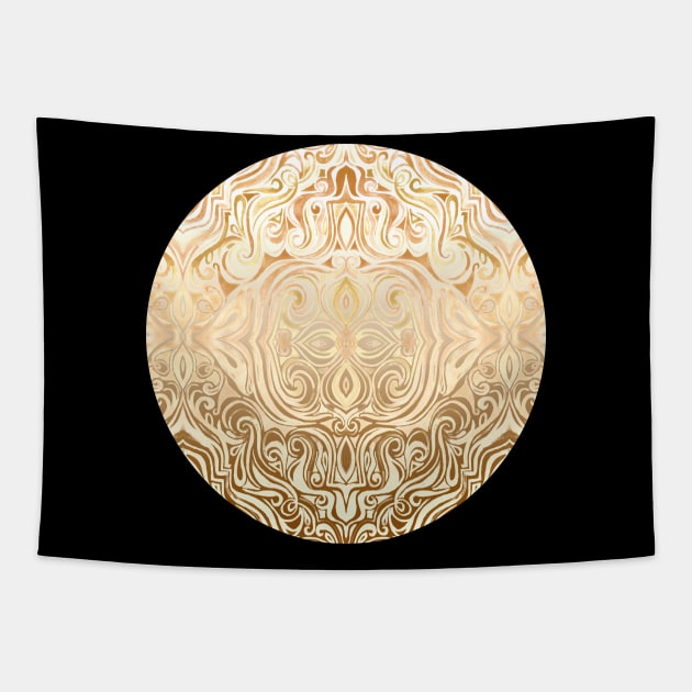 Tribal Swirl Pattern in Neutral Tan and Cream Tribal Tapestry