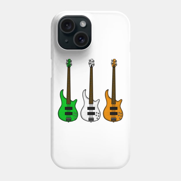 Bass Guitar Irish Flag Bassist St Patrick's Day Phone Case by doodlerob