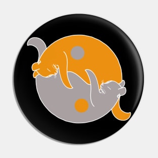 ginger grey yin yang cat Pin