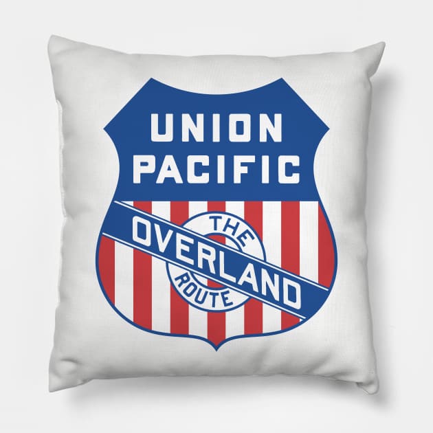 Union Pacific Railroad Vintage Classic Logo Pillow by MatchbookGraphics