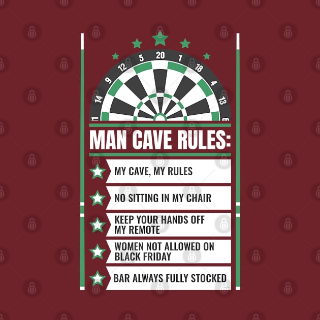 Man Cave Rules Funny Man space Design by creative