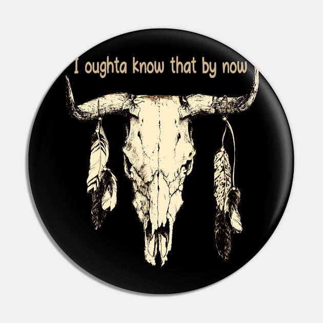 I Oughta Know That By Now Bull Skull Outlaw Music Feather Pin by Chocolate Candies