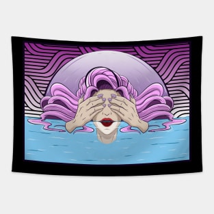 The Dreaming lady 2 - Japanese Style art - Yabisan Tapestry