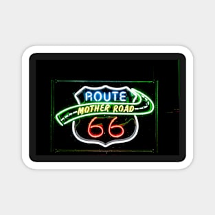 Retro style neon sign on Route 66 Magnet