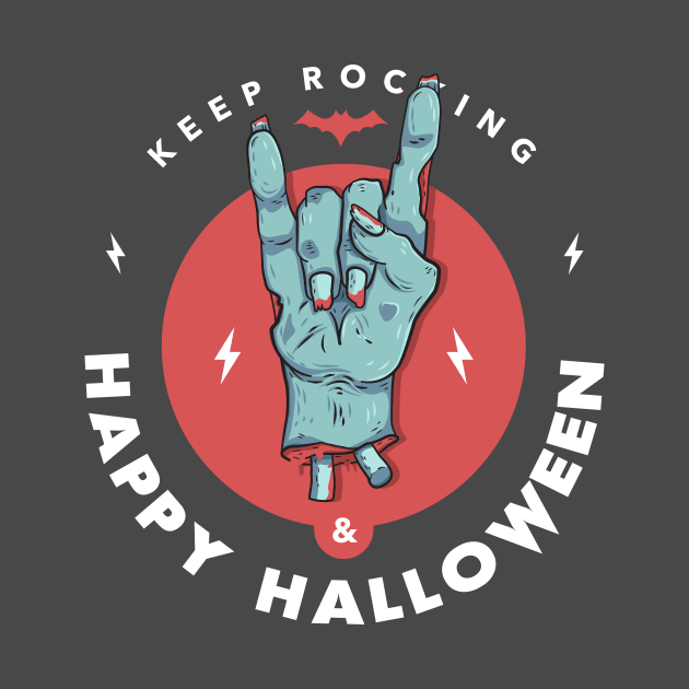 Rock and Roll - Zombie Halloween Design by andrewcreative