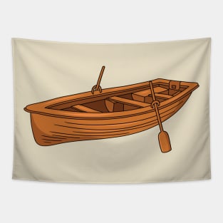 Rowboat cartoon illustration Tapestry