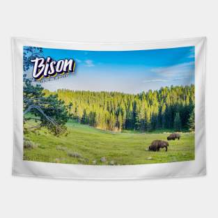 Bison at Yellowstone Tapestry