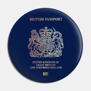 UK Passport - Vintage Style Design (New Version) Pin