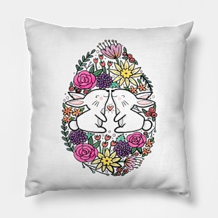 Spring Bunny Easter Egg Pillow